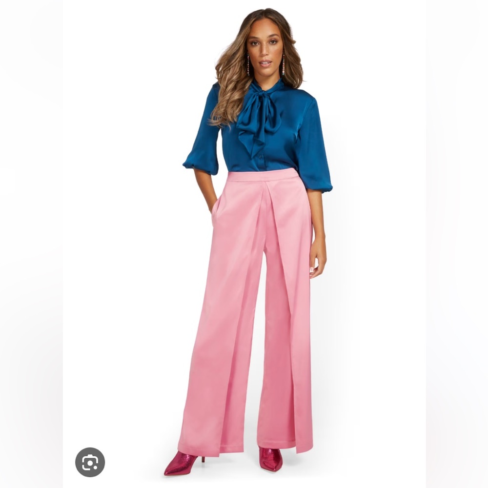 New York and Co pleat front wide leg pants 2